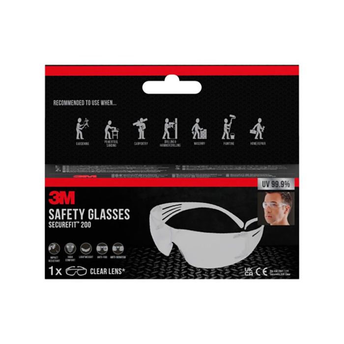 Gafas de Protección 3M securefit 200 Incoloro Policarbonato 1 Gafas de Protección 3M securefit 200 Incoloro Policarbonato 1