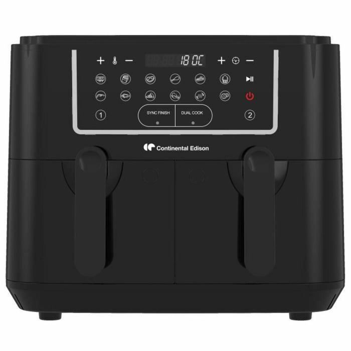 Continental Edison RFRSH24002CB Freidora de aire sin aceite 9 Litros Bandejas dobles 2400W Negra