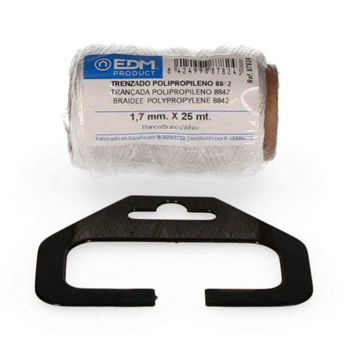 Edm Cordón trenzado polipropileno 8842 blanco, 1,7 mm x 25 m, para albañilería, agricultura y bricolaje 0 Edm Cordón trenzado polipropileno 8842 blanco, 1,7 mm x 25 m, para albañilería, agricultura y bricolaje 0