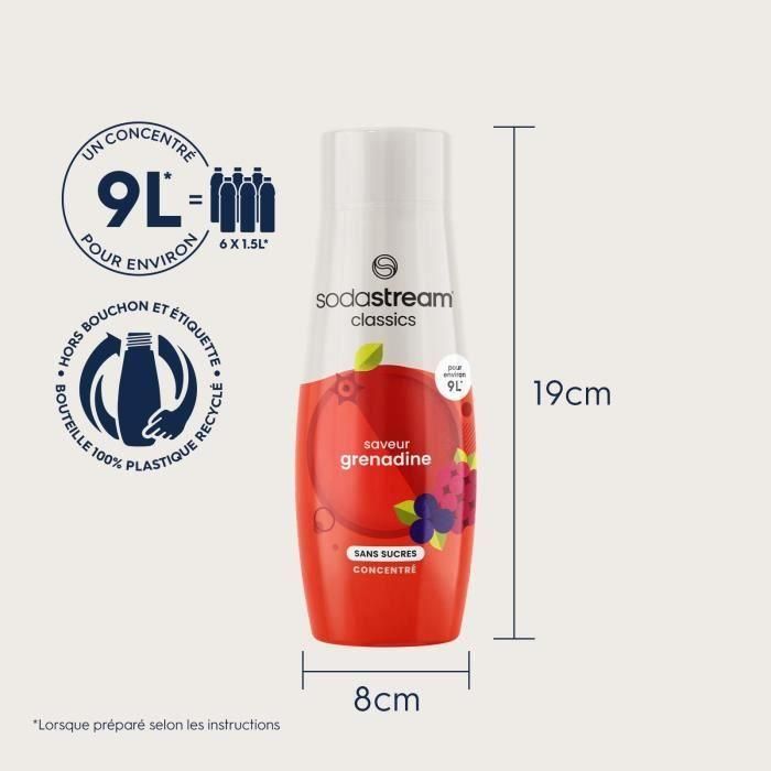 Concentrados SODASTREAM - Pack de 6 Concentrados de Granadina Sin Azúcar - Hasta 54 L de Bebidas - 440 ml 4 Concentrados SODASTREAM - Pack de 6 Concentrados de Granadina Sin Azúcar - Hasta 54 L de Bebidas - 440 ml 4
