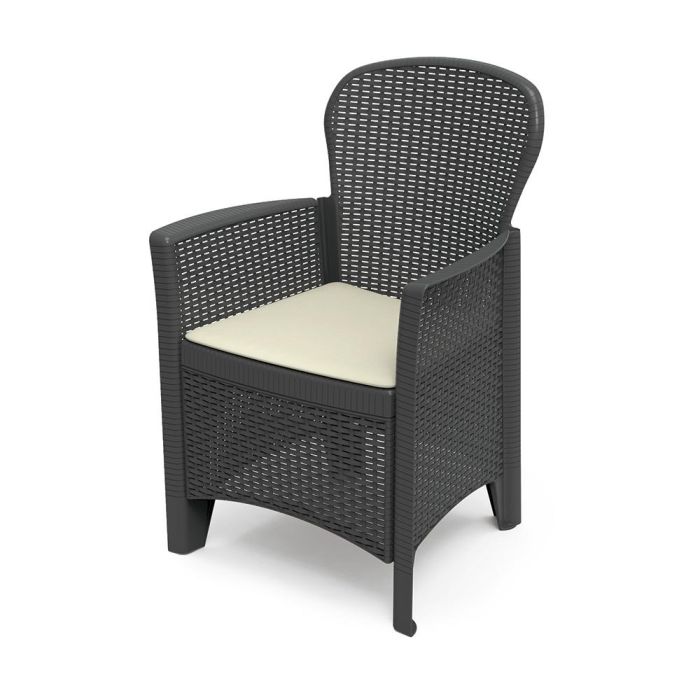 Ipae Progarden Butaca Folia Antracita, Imitación Rattan en Polipropileno 0 Ipae Progarden Butaca Folia Antracita, Imitación Rattan en Polipropileno 0