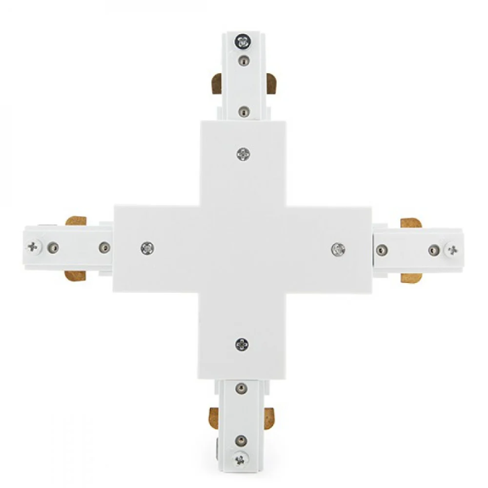 Conector X Carril Bifásico Blanco para Focos de LEDs 2