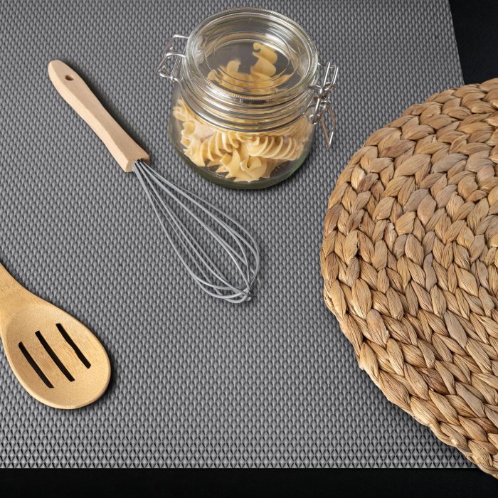 Emuca Esterilla antideslizante para cajones, Minirhomb, longitud 20m x 480mm, Plástico, Gris antracita 1 Emuca Esterilla antideslizante para cajones, Minirhomb, longitud 20m x 480mm, Plástico, Gris antracita 1