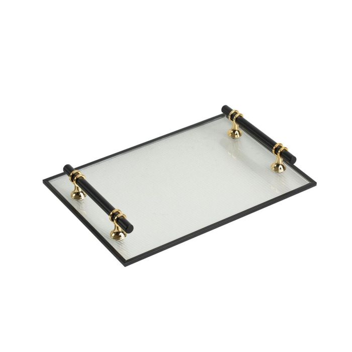 Bandeja Romimex Transparente Dorado Metal Vidrio 31 x 4 x 20 cm Bandeja Romimex Transparente Dorado Metal Vidrio 31 x 4 x 20 cm