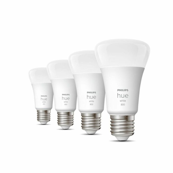 Philips Hue White, Bulbo LED conectado E27, 60W equivalente, 800 lumen, Bluetooth Compatible, 4 paquete 1