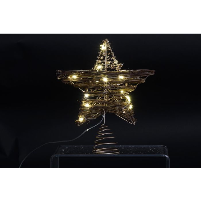 DKD Home Decor Estrella Navidad Moderna LED Fibra Natural Dorada 25x20x5 cm | Pack 6 Unidades A Pilas AA 1 DKD Home Decor Estrella Navidad Moderna LED Fibra Natural Dorada 25x20x5 cm | Pack 6 Unidades A Pilas AA 1