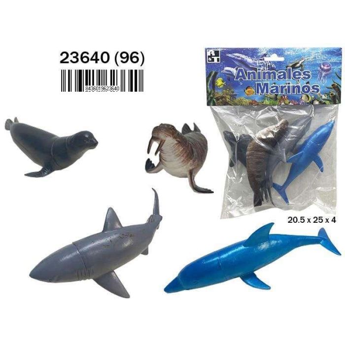 Figura animales marinos en bolsa 4 unidades 20,5x25x4cm 1 Figura animales marinos en bolsa 4 unidades 20,5x25x4cm 1