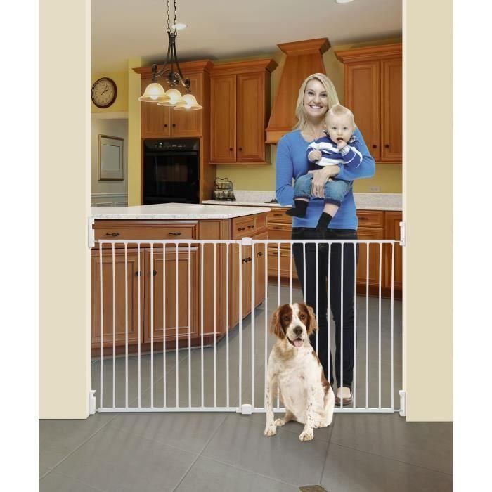 DREAMBABY Barrera de seguridad Extra grande BROADWAY Gro Gate - Para atornillar - L 76/134,5 x H 76 cm - Blanco 4