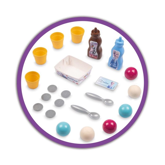 Smoby Frozen Heladería Caja Registradora para Niños con 22 Accesorios y Figura de Olaf 3