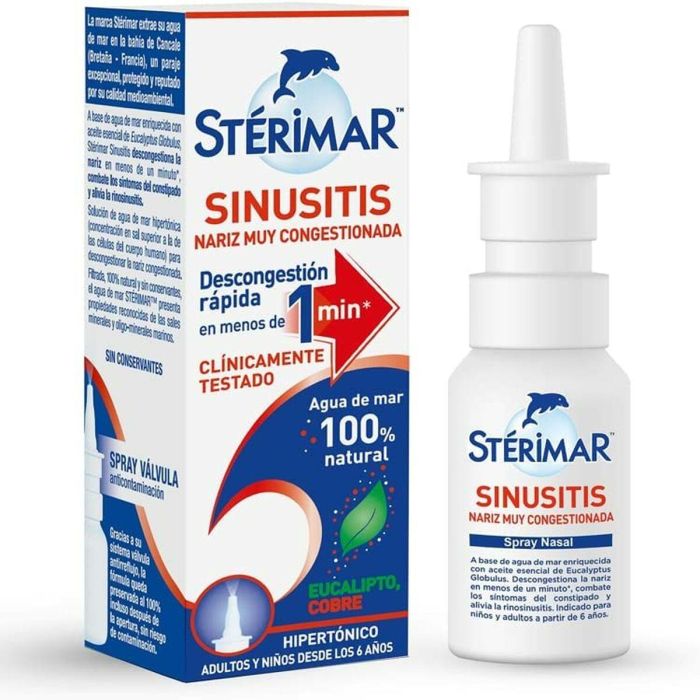 Sterimar Solución Nasal Hipertónica Descongestionante para Nariz Muy Congestionada, Sinusitis y Resfriado con Eucalipto 20 ml
