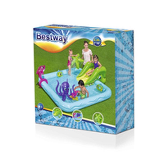 Bestway Piscina Infantil Zona de Juegos Acuático Fantástico 239 x 206 x 86 cm con Fuente y Tobogán 14