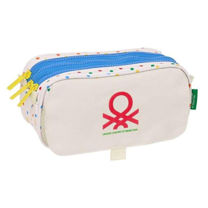 Portatodo Triple Benetton Topitos Blanco (21,5 x 10 x 8 cm)