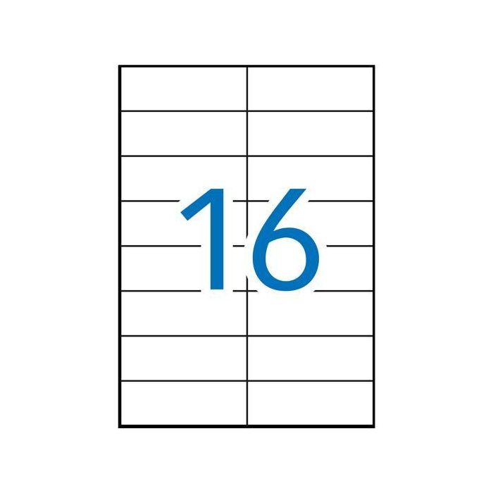 Apli Etiquetas Adhesivas 105x37 mm Inkjet-Láser Cantos Rectos 16 etiquetas x Hoja Blanco