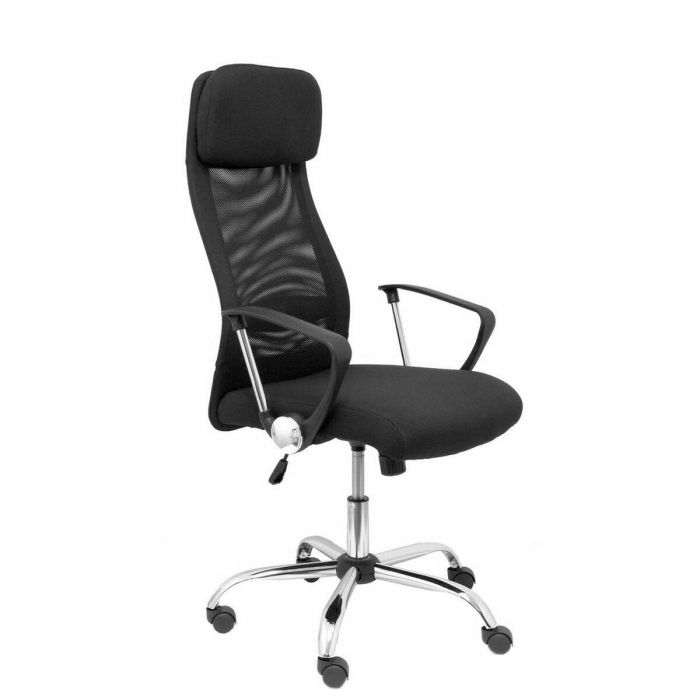 Piqueras y Crespo Sillón de Dirección Ergonómico con Respaldo de Malla, Asiento Negro, Brazos Fijos y Mecanismo Basculante 6
