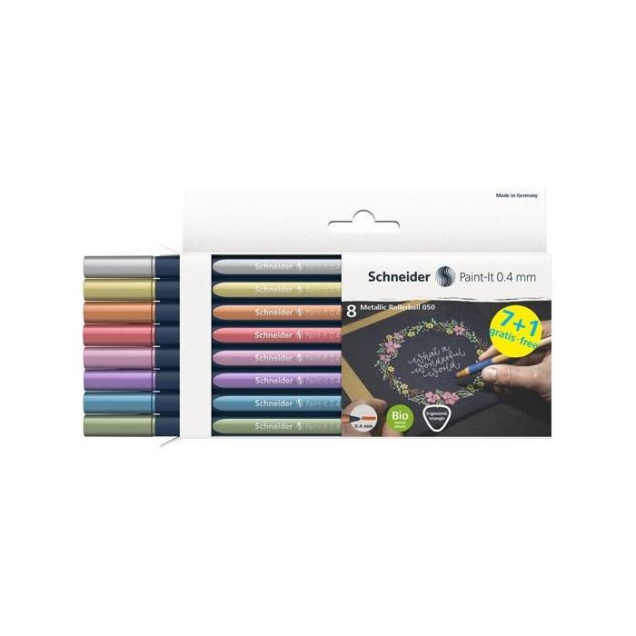 Schneider Roller Metálico Paint-It 050 Colores Surtidos Estuche 8 Ud