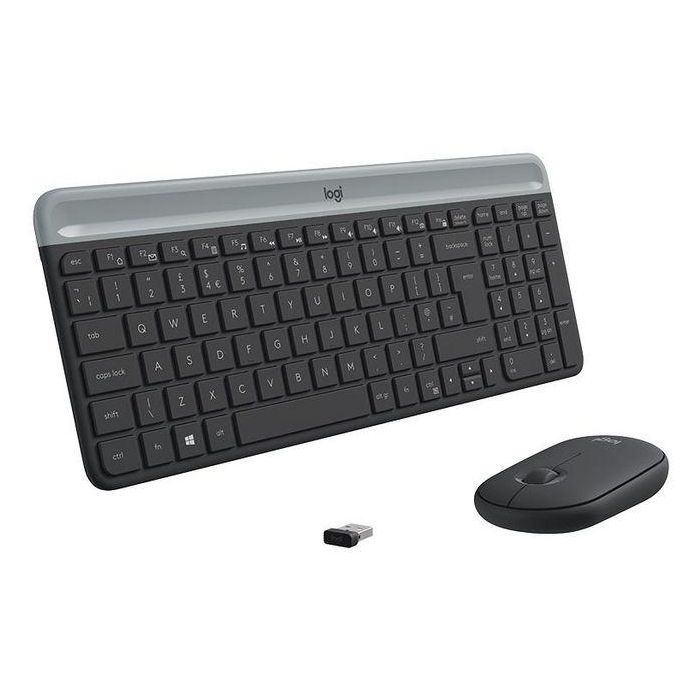 Logitech Combo Teclado y Ratón Inalámbrico MK470 Slim, Diseño Delgado y Silencioso, Inalámbrico 2.4GHz USB Plug-and-Play, Batería Larga Duración 3