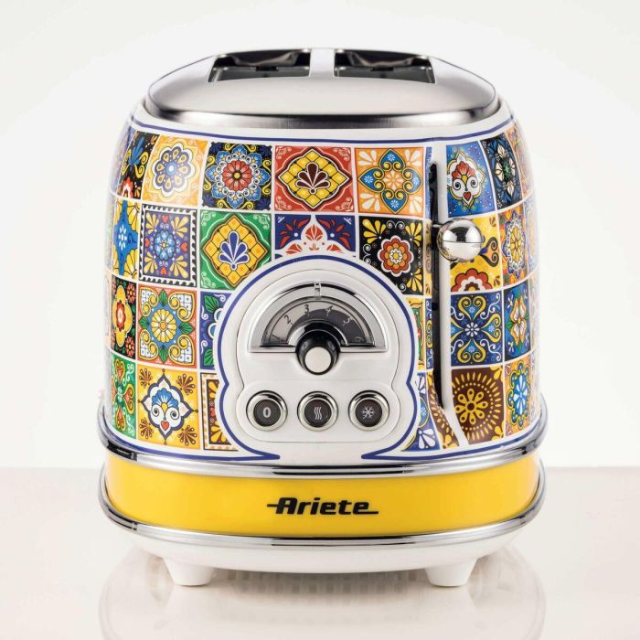Ariete Tostador 2 Ranuras Positano - 6 Niveles de Tueste, Función Descongelar y Recalentar, Bandeja Recogemigas Extraíble 2