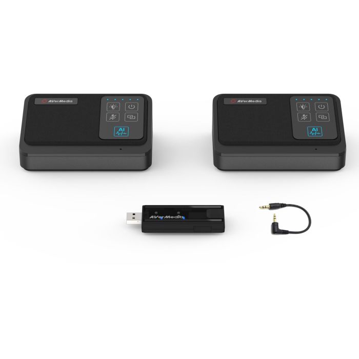 AVerMedia AW111 Micrófono Inalámbrico Set para PA511D Negro Escritorio 3m Omnidireccional USB-C Reducción Ruido 1