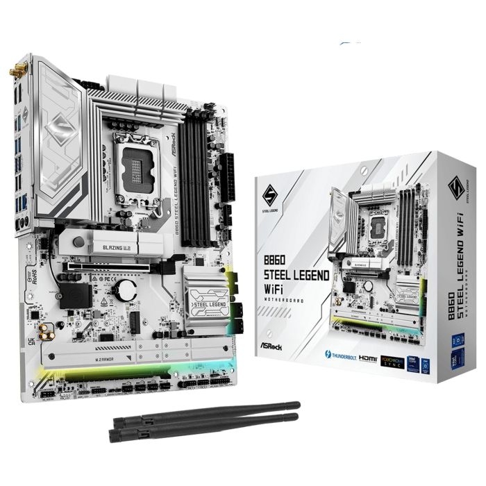 ASRock B860 Steel Legend WiFi Placa Base ATX para Intel LGA 1851, DDR5, HDMI/DP, Wi-Fi 6E, Bluetooth 5.3 0 ASRock B860 Steel Legend WiFi Placa Base ATX para Intel LGA 1851, DDR5, HDMI/DP, Wi-Fi 6E, Bluetooth 5.3 0