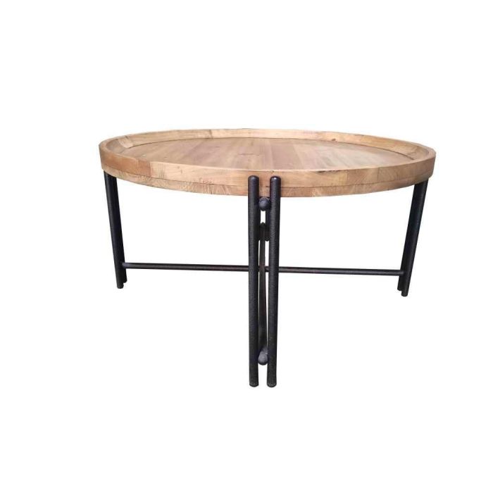 Mesa de Centro Home ESPRIT Madera Metal 90 x 90 x 45 cm 1