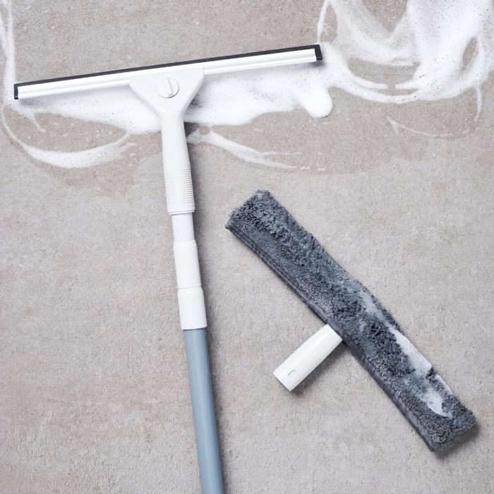 Day Limpiacristales Telescópico Extensible hasta 1.5m con Escobilla Microfibra y Recambio 2