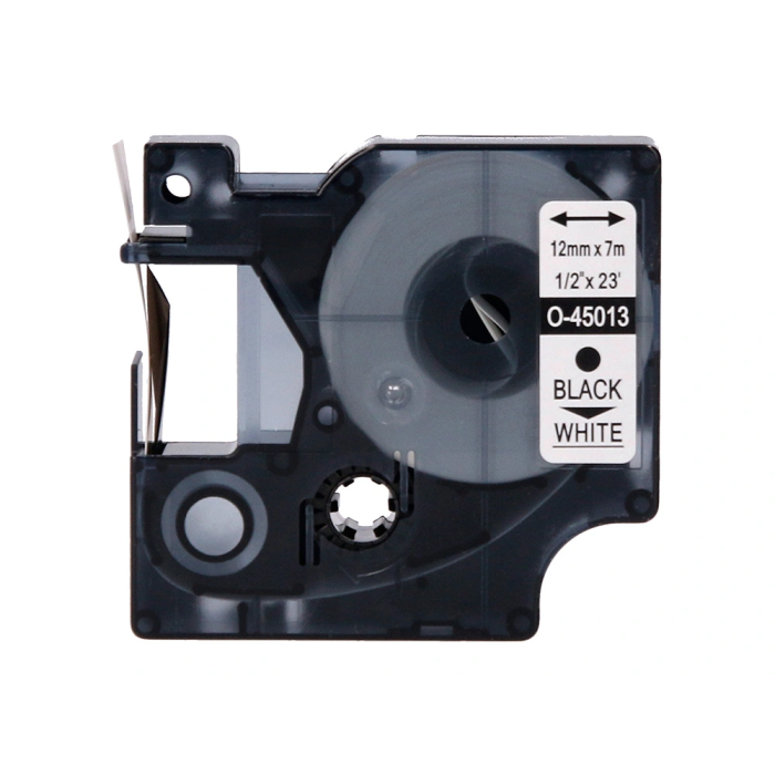 Q-connect Cinta Compatible Rotuladora Dymo 1000 Negro-Blanco 12mm x 7mt Oficina Hogar Escuela Hospital 1