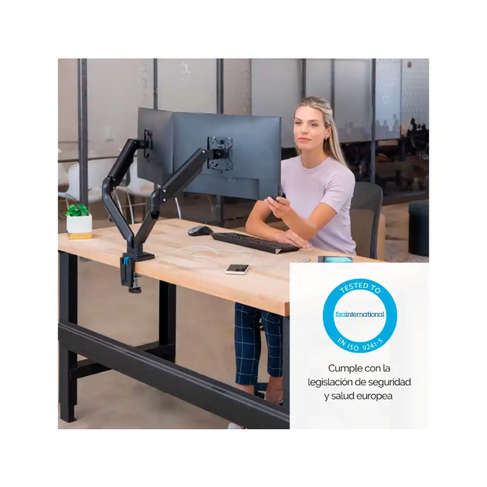 Fellowes Platinum Series Dual Arm Brazo para Monitor Doble VESA Pantallas hasta 9" 3