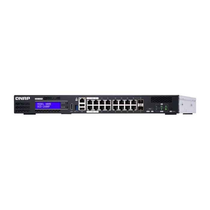 QNAP QGD-1600P Switch PoE Gestionado Gigabit Ethernet 16+4 Puertos Montaje en Rack 1U 2