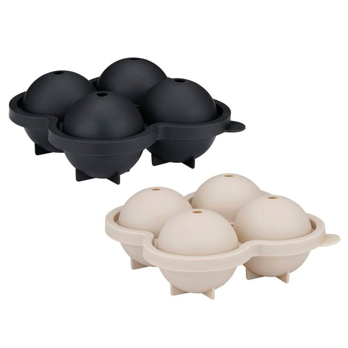 Alpina Cubitera Silicona para 4 Hielos Esféricos ø6 cm, Apta Lavavajillas, Colores Surtidos