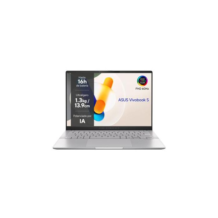ASUS Vivobook S 14 OLED M5406WA-QD088W Copilot+ PC - Portátil 14" WUXGA OLED (AMD Ryzen AI 9 HX 370, 32GB RAM, 1TB SSD, AMD Radeon 890M, Windows 11) Plata Fría - QWERTY Español ASUS Vivobook S 14 OLED M5406WA-QD088W Copilot+ PC - Portátil 14" WUXGA OLED (AMD Ryzen AI 9 HX 370, 32GB RAM, 1TB SSD, AMD Radeon 890M, Windows 11) Plata Fría - QWERTY Español