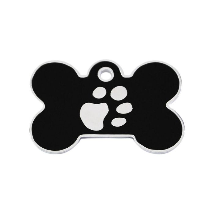 Placa identificativa para collar Imarc Bone Negro Plata