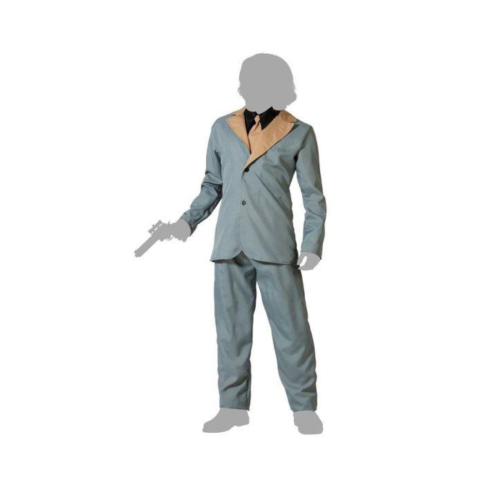 Disfraz Payaso Halloween Gris Con Corbata Hombre Adulto XXL 4
