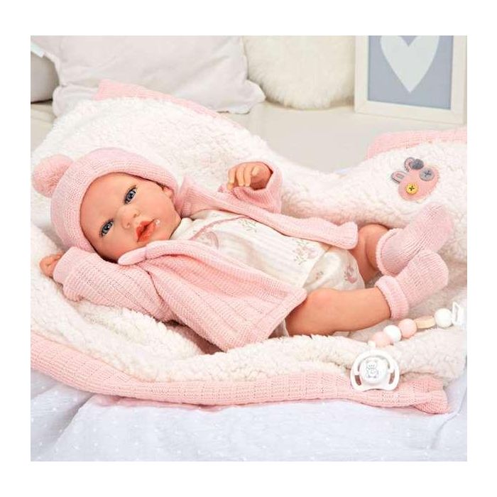 Muñeca reborn arias 40 cm marta rosa c/manta 3 Muñeca reborn arias 40 cm marta rosa c/manta 3