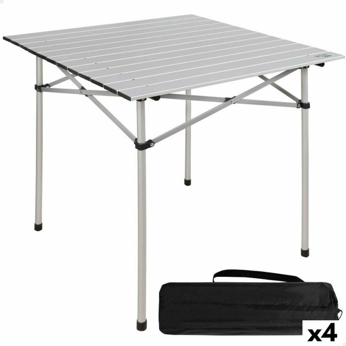 Mesa Plegable Aktive Plateado Aluminio 70 x 70 x 70 cm (4 Unidades) Mesa Plegable Aktive Plateado Aluminio 70 x 70 x 70 cm (4 Unidades)