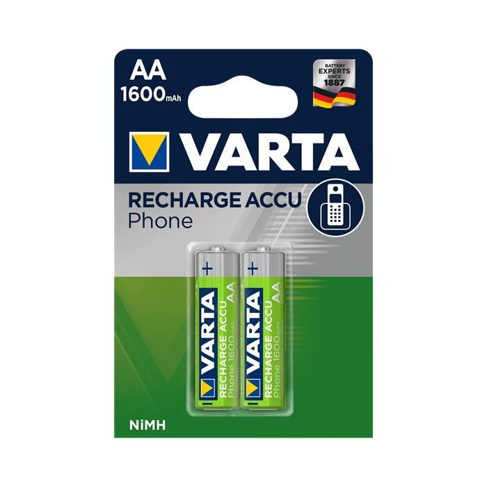 Varta T399B Batería Recargable AA NiMH 1.2V 1600mAh - Paquete de 2 Unidades