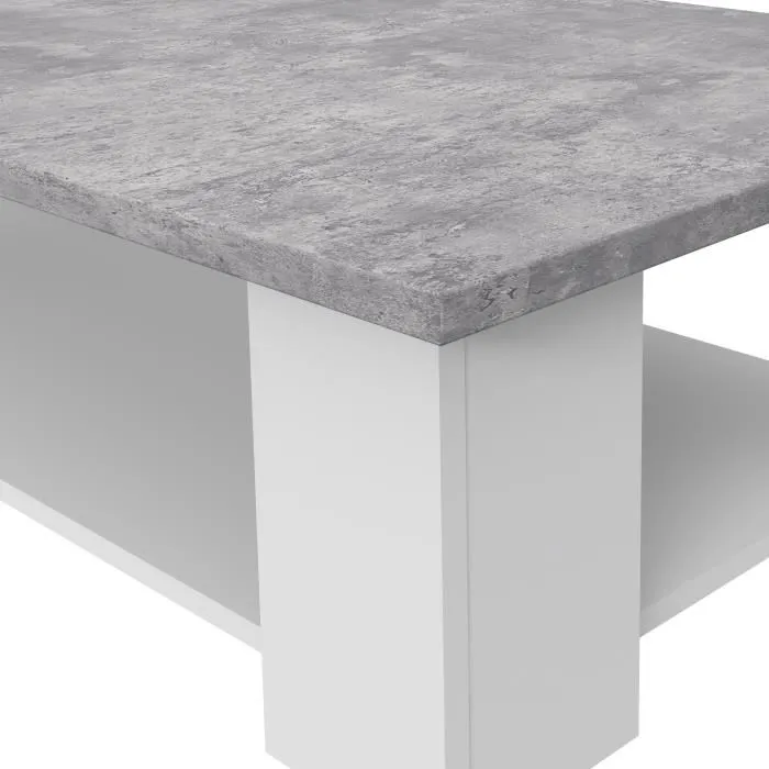 Mesa de centro PILVI Hormigón blanco y gris claro L 67 x P 67 x A 31 cm 4