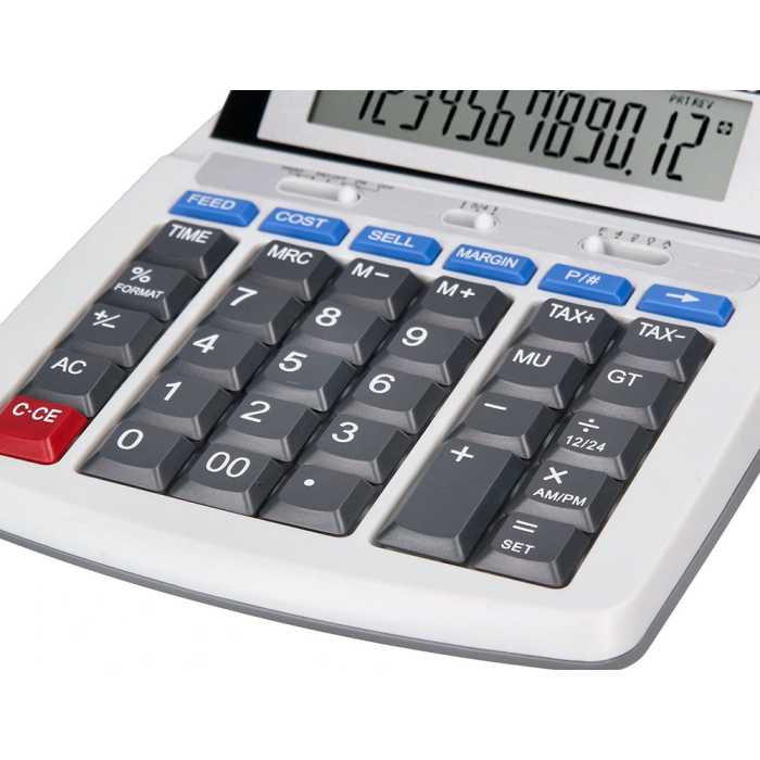 Liderpapel Calculadora Impresora 12 Dígitos Pantalla Impresión Bicolor Rollo Papel 57mm 235x155x62 mm 5