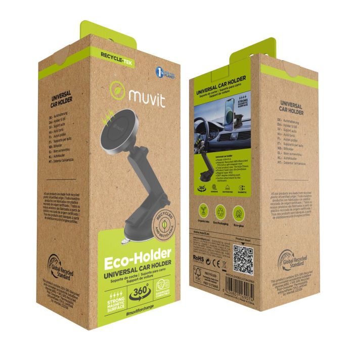 muvit for change soporte coche universal ventosa magnético negro 4