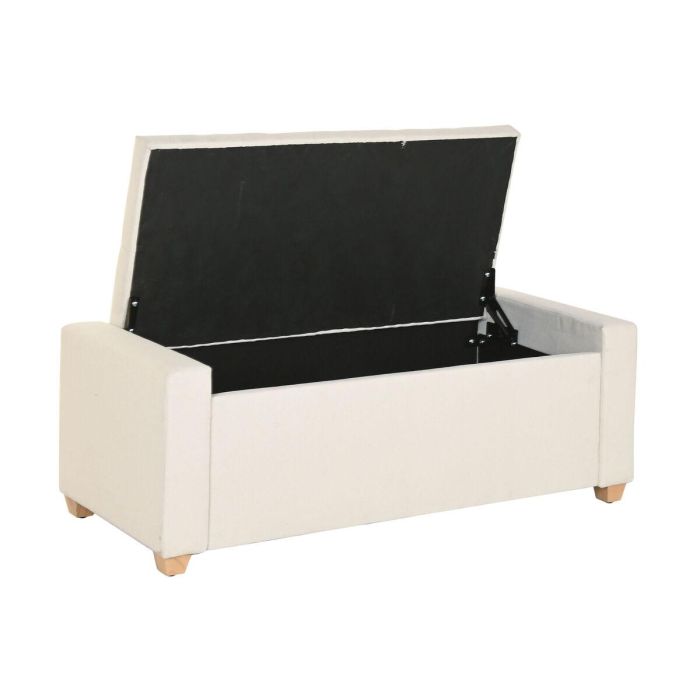 DKD Home Decor Descalzadora Urban Beige de Poliéster y Madera con Almacenaje Interior Desmontable 120x50x42 cm Altura Asiento 42 cm 5 DKD Home Decor Descalzadora Urban Beige de Poliéster y Madera con Almacenaje Interior Desmontable 120x50x42 cm Altura Asiento 42 cm 5