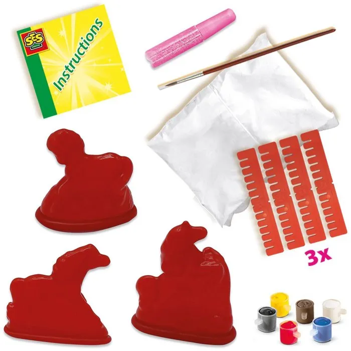 Ses Creative Kit Creativo para Moldear y Pintar Caballos con Yeso y Pintura 1