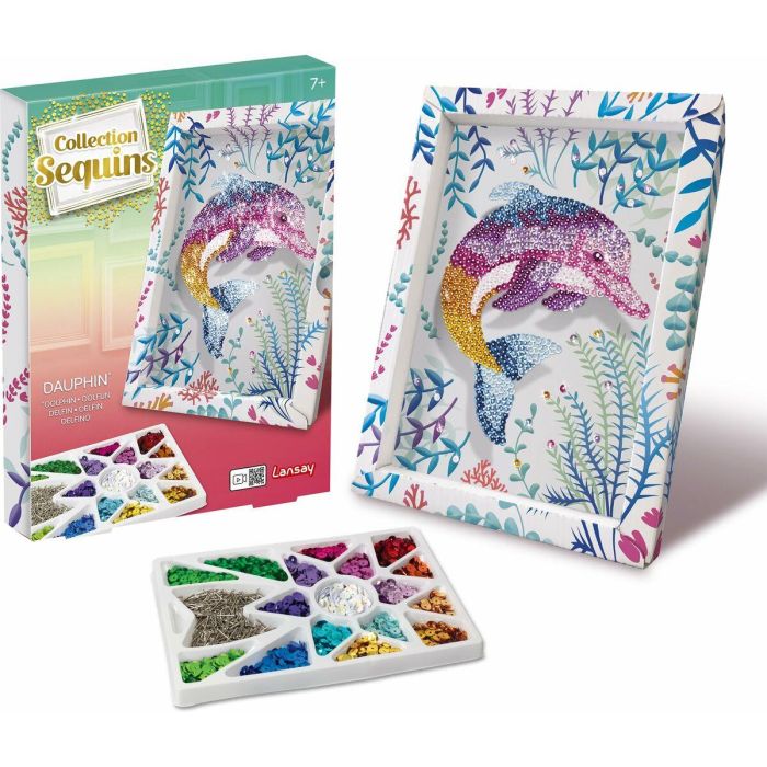 LANSAY 20326 Juego de Creación Colección Dolphins Lentejuelas para Niños