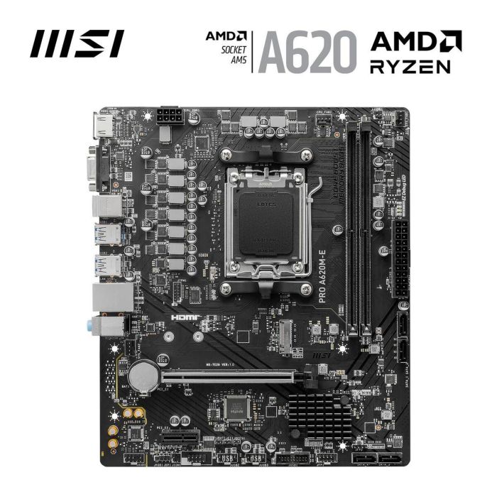 MSI Placa Base A620M-E Pro mATX AM5 19 MSI Placa Base A620M-E Pro mATX AM5 19