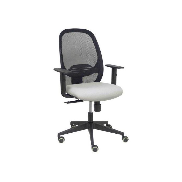 Silla Piqueras Y Crespo Cilanco Negra Uso Intensivo Brazos Regulables Mecanismo Sincro Con Regulador De Tension Refuerzo Lumbar Regulable Ruedas Parquet Respaldo De Malla Negra Y Asiento Tapizado Bali Gris Claro