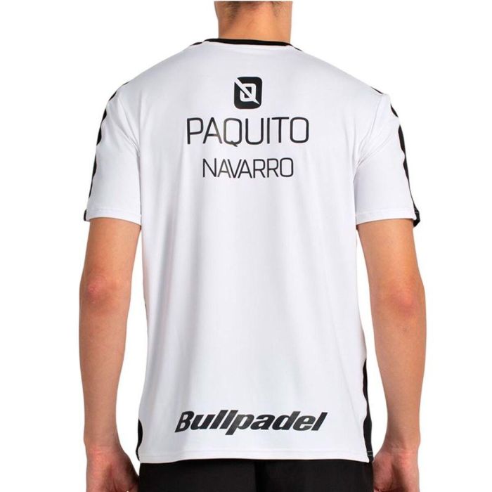 Camiseta de Manga Corta Hombre Bullpadel Paquito 25I 012 Blanco Pádel