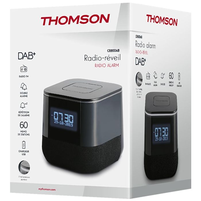 Thomson Radio Alarm Clock Black Cr80 4