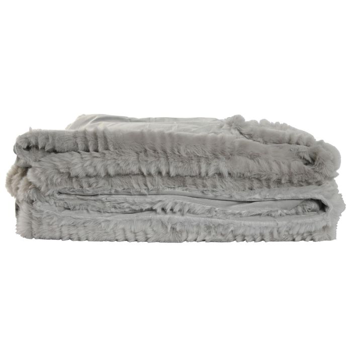 Manta Urban DKD Home Decor Gris Claro 240 x 1 x 220 cm 2 Manta Urban DKD Home Decor Gris Claro 240 x 1 x 220 cm 2