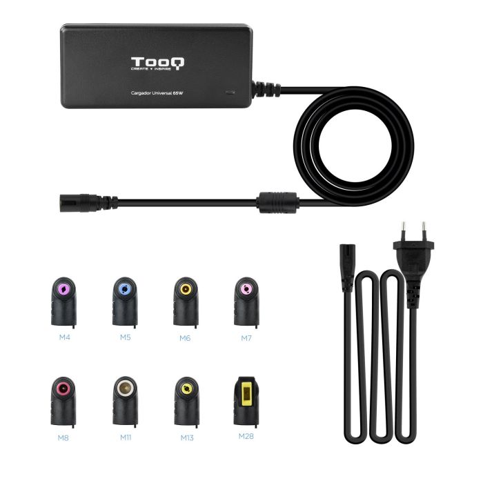 Cargador de Portátil TooQ TQLC-65BS02AT/ 65W/ Automático/ 8 Conectores/ Voltaje 18.5-20V/ 1 USB 4 Cargador de Portátil TooQ TQLC-65BS02AT/ 65W/ Automático/ 8 Conectores/ Voltaje 18.5-20V/ 1 USB 4