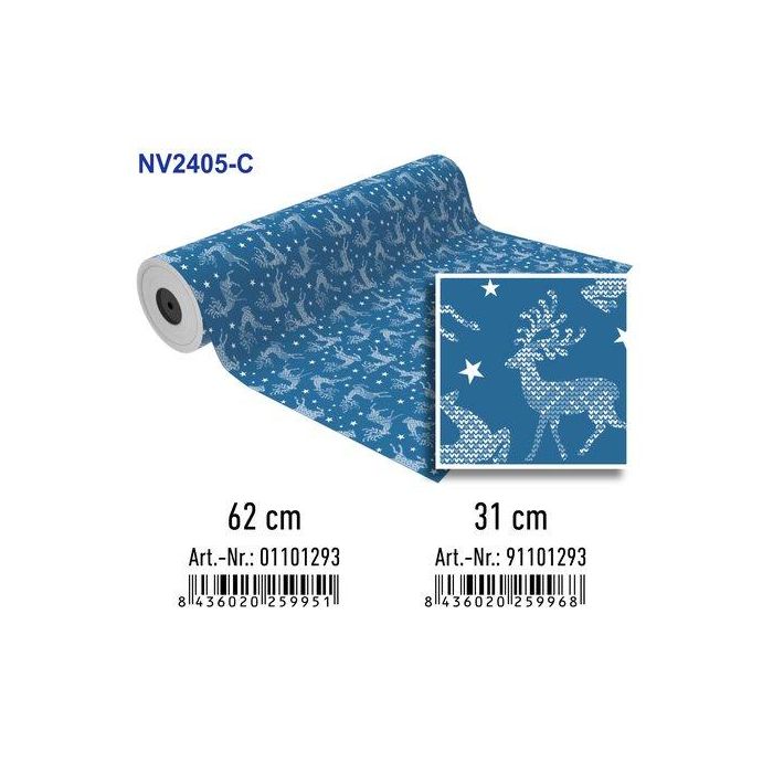 Papel De Regalo Bobina Basika 31 Cm X 80 M (2 Kg Aprox.) Navidad (Nv2405-C 31 Cm)