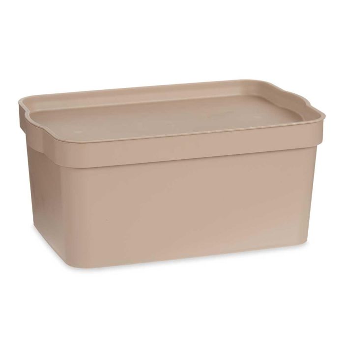 Caja Plastico Con Tapa 7,5L Beige Kipit 21X14CM (12 Unidades) 1 Caja Plastico Con Tapa 7,5L Beige Kipit 21X14CM (12 Unidades) 1