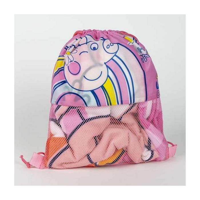 Cerdá Saquito con Toalla y Gorra Infantil Peppa Pig para Niños/Niñas de 2 a 8 Años - PINK 3